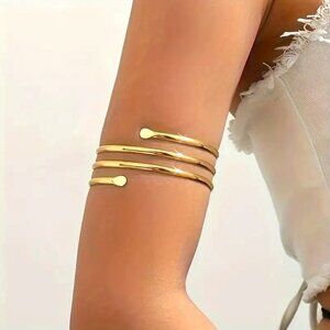 Upper Arm Cuff Bracelet Boho Hippie Swirl Armlet Simple Mimimalist